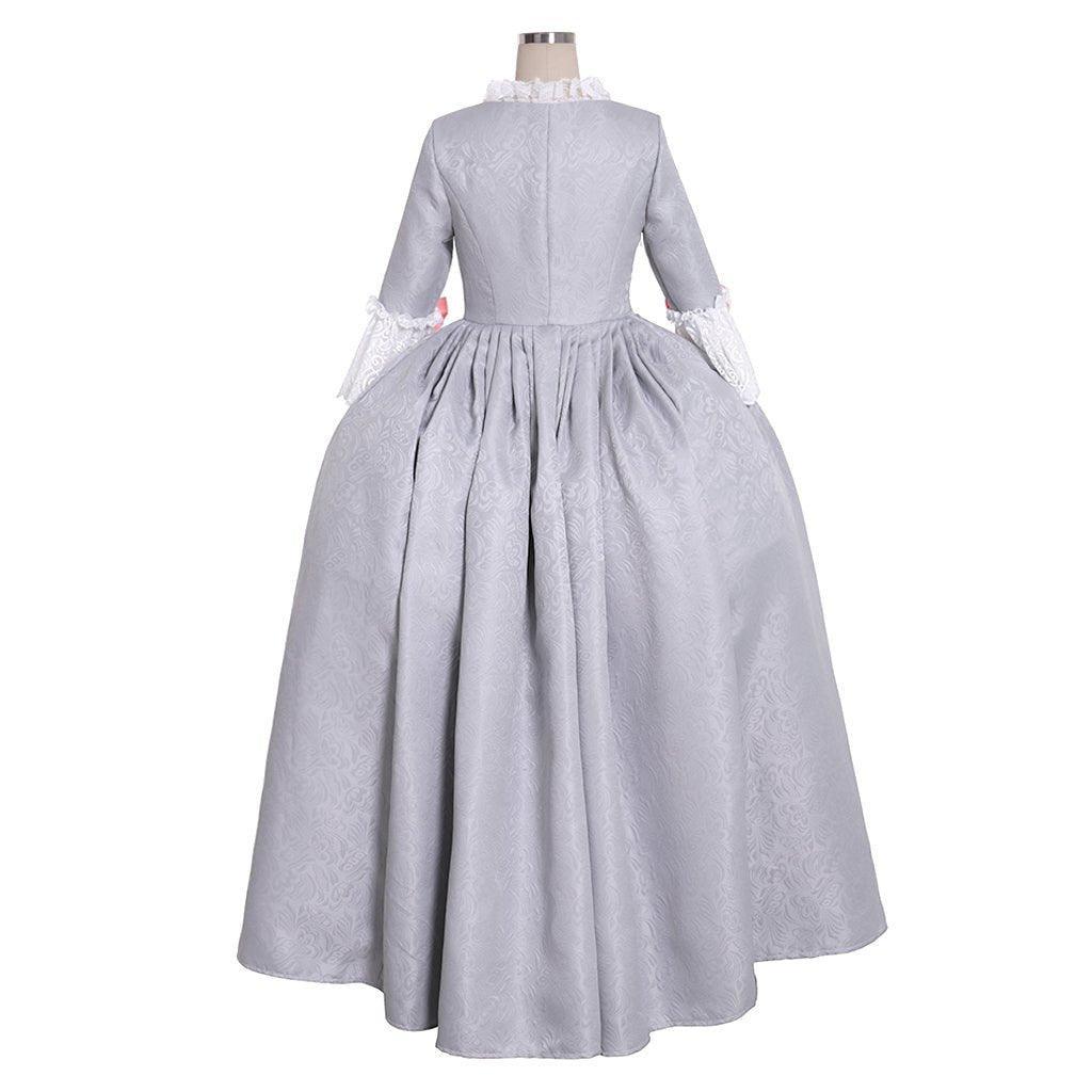 Queen Marie Antoinette Rococo Ball Gown - Grey Victorian Cosplay Costume-Astricos