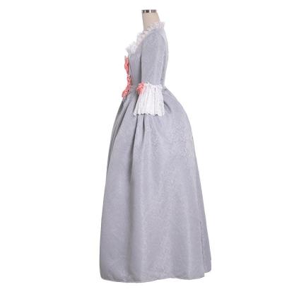 Queen Marie Antoinette Rococo Ball Gown - Grey Victorian Cosplay Costume-Astricos