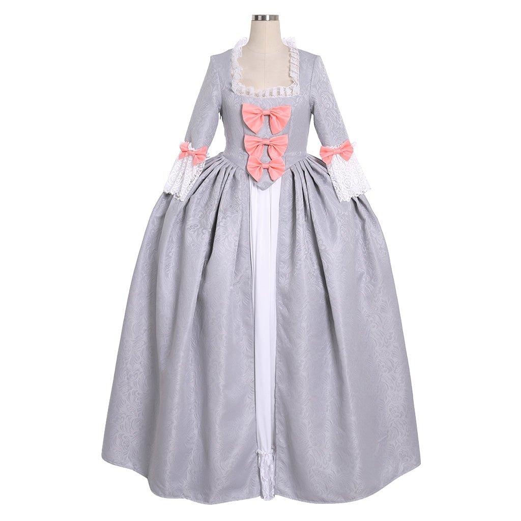 Queen Marie Antoinette Rococo Ball Gown - Grey Victorian Cosplay Costume-Astricos