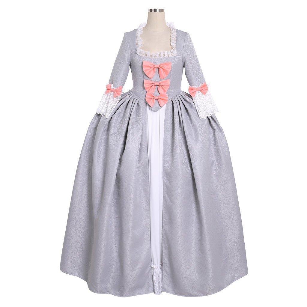 Queen Marie Antoinette Rococo Ball Gown - Grey Victorian Cosplay Costume-Astricos