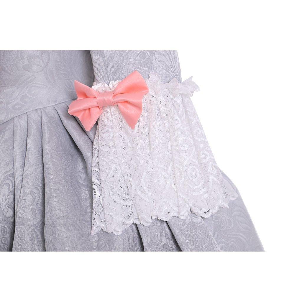 Queen Marie Antoinette Rococo Ball Gown - Grey Victorian Cosplay Costume-Astricos