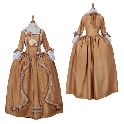 Women's Rococo Medieval Aristocrat Ball Gown | Victorian Yellow Dress | Cosplay Costume-Astricos