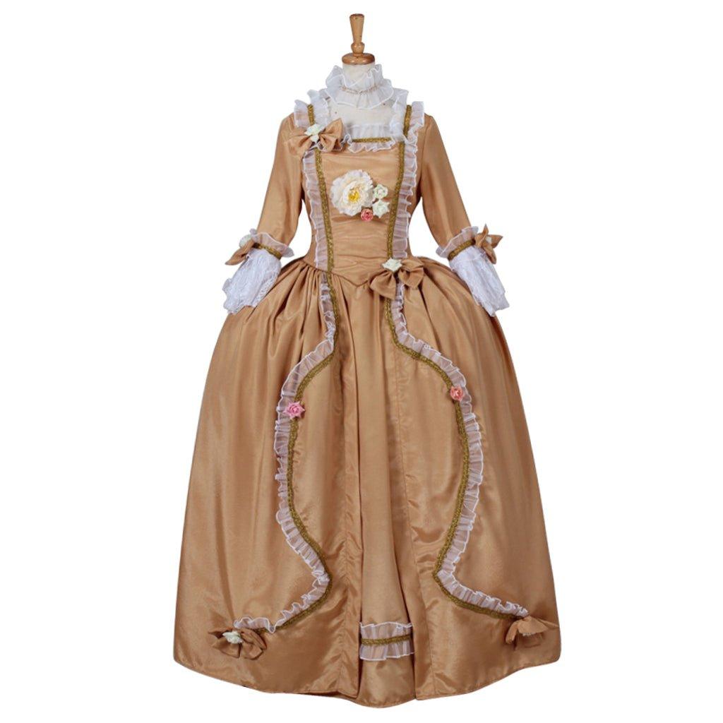 Women's Rococo Medieval Aristocrat Ball Gown | Victorian Yellow Dress | Cosplay Costume-Astricos