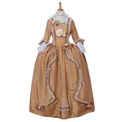 Women's Rococo Medieval Aristocrat Ball Gown | Victorian Yellow Dress | Cosplay Costume-Astricos