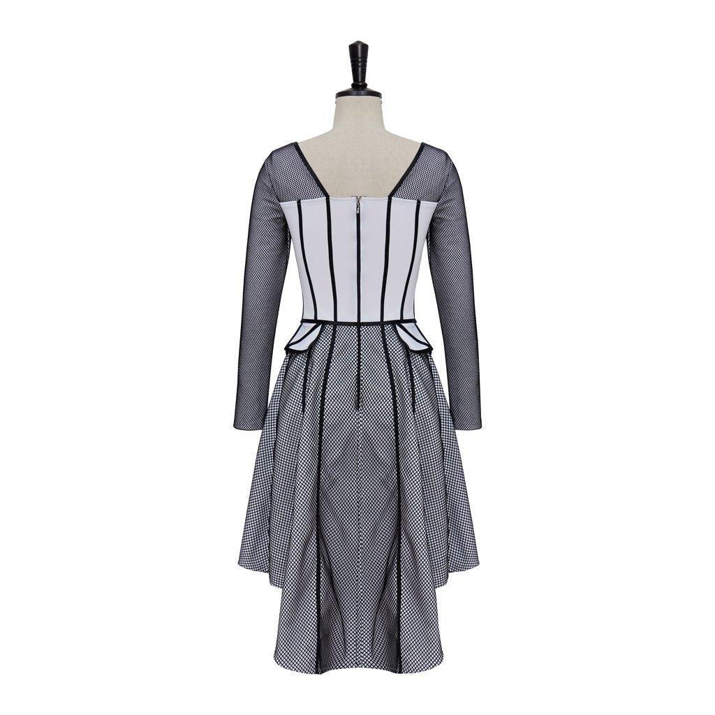 Jane Seymour Six the Musical Cosplay Costume - Elegant Black-Rimmed Dress-Astricos