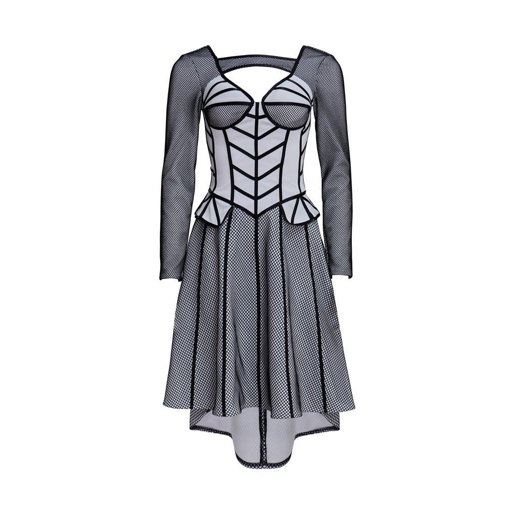 Jane Seymour Six the Musical Cosplay Costume - Elegant Black-Rimmed Dress-Astricos