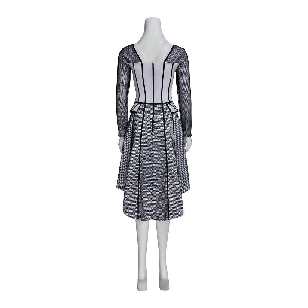 Jane Seymour Six the Musical Cosplay Costume - Elegant Black-Rimmed Dress-Astricos