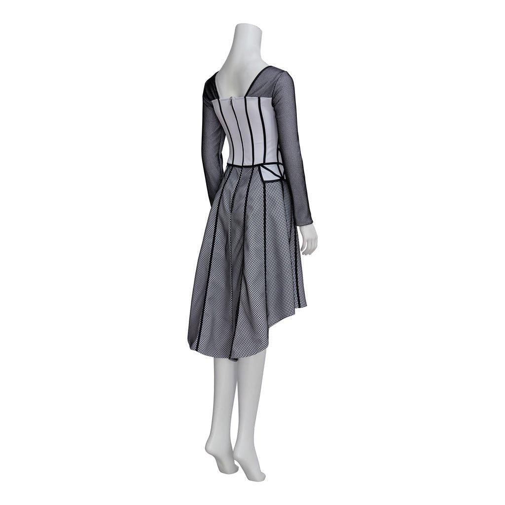 Jane Seymour Six the Musical Cosplay Costume - Elegant Black-Rimmed Dress-Astricos