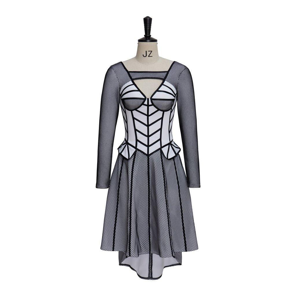 Jane Seymour Six the Musical Cosplay Costume - Elegant Black-Rimmed Dress-Astricos
