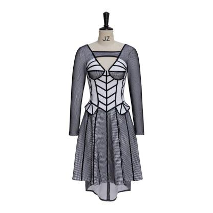 Jane Seymour Six the Musical Cosplay Costume - Elegant Black-Rimmed Dress-Astricos