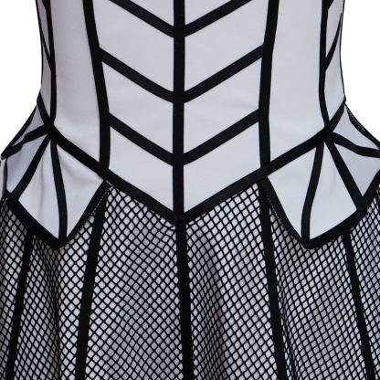 Jane Seymour Six the Musical Cosplay Costume - Elegant Black-Rimmed Dress-Astricos