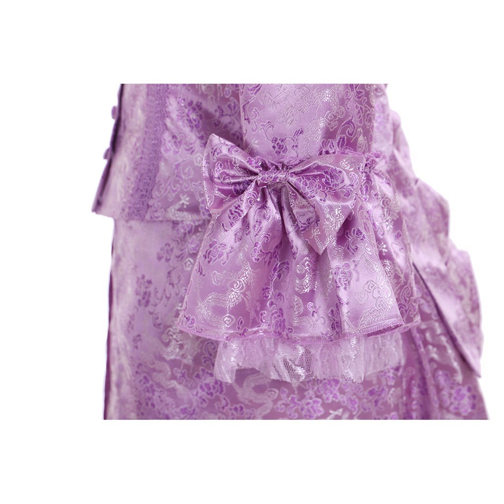 Gothic Victorian Bustle Gown - Purple Medieval Cosplay Dress for Women-Astricos