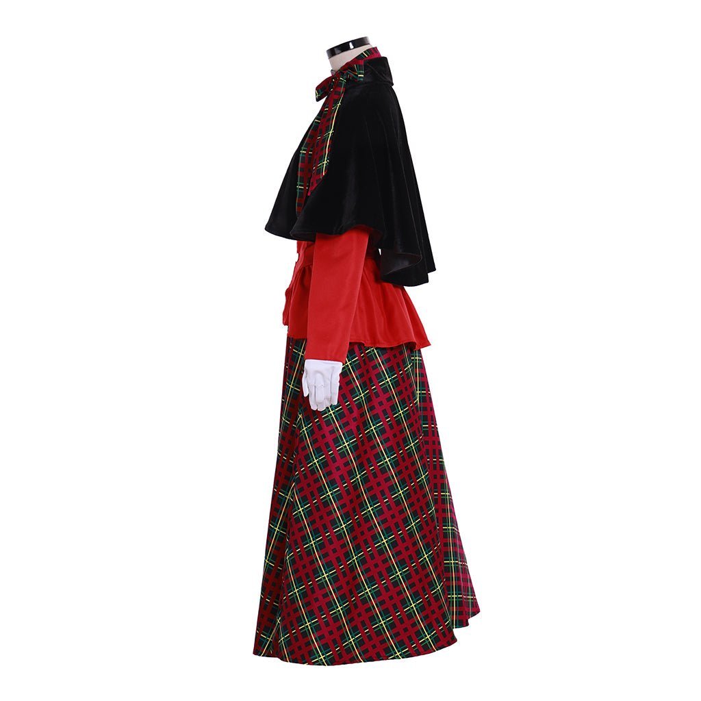 Victorian Christmas Carolers Costume for Women | Elegant Dickens Holiday Dress-Astricos