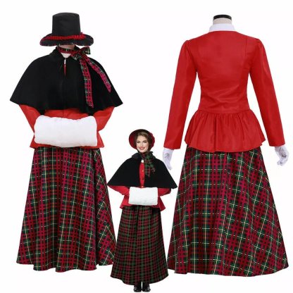 Victorian Christmas Carolers Costume for Women | Elegant Dickens Holiday Dress-Astricos
