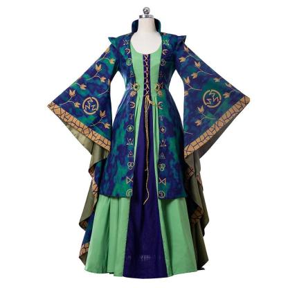 Women's Winifred Sanderson Cosplay Costume | Green Witch Robe for Halloween & Cosplay-Astricos