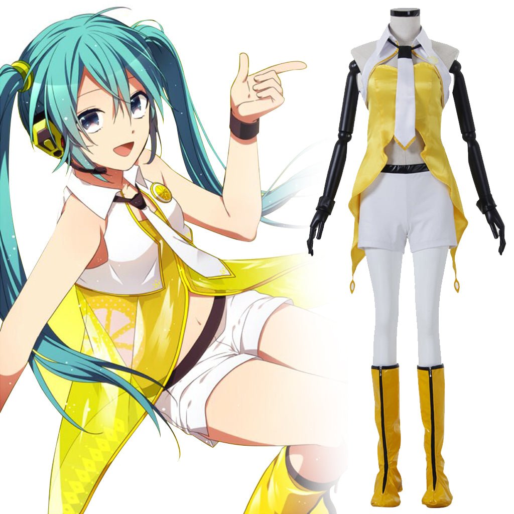 Yellow Hatsune Miku Cosplay Costume | Vibrant Miku Yellow Outfit | Astricos-Astricos