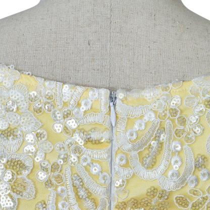 Yellow Sparkling Silk Empire Gown - Regency Style Cosplay Costume | Bridgerton Inspired-Astricos