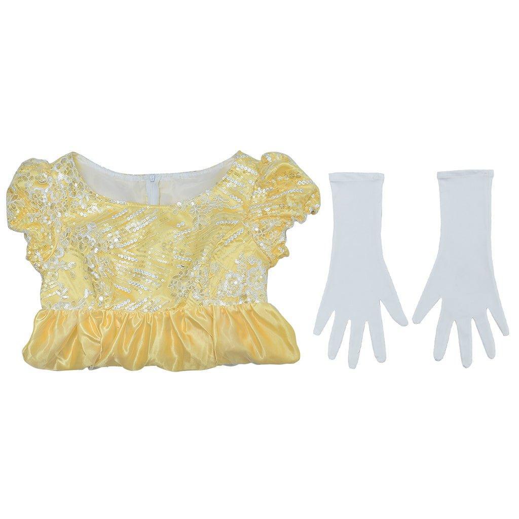 Yellow Sparkling Silk Empire Gown - Regency Style Cosplay Costume | Bridgerton Inspired-Astricos
