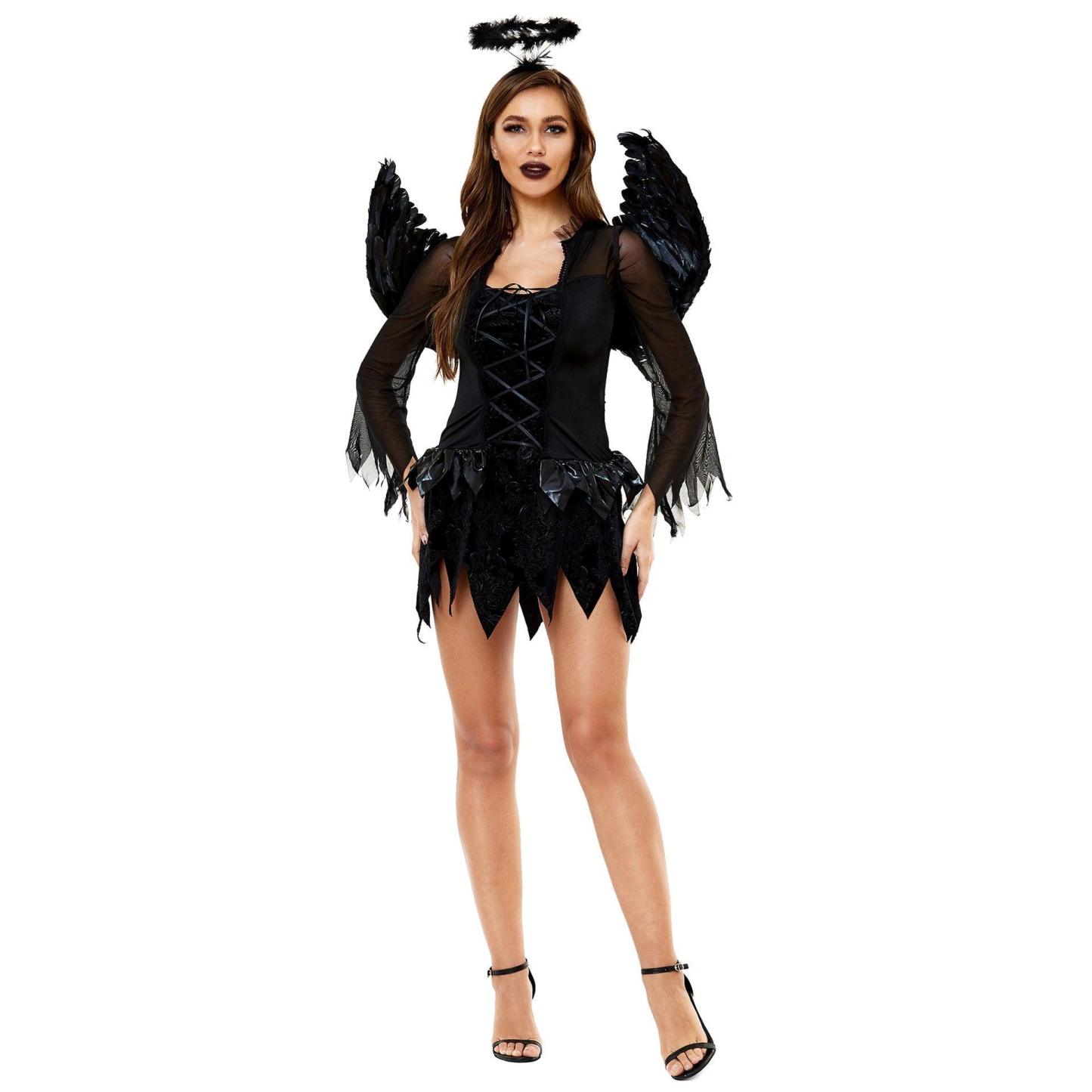 Zombie Dark Angel Women’s Costume | Gothic Evil Angel Cosplay | Halloween Ghost Bride Outfit-Astricos