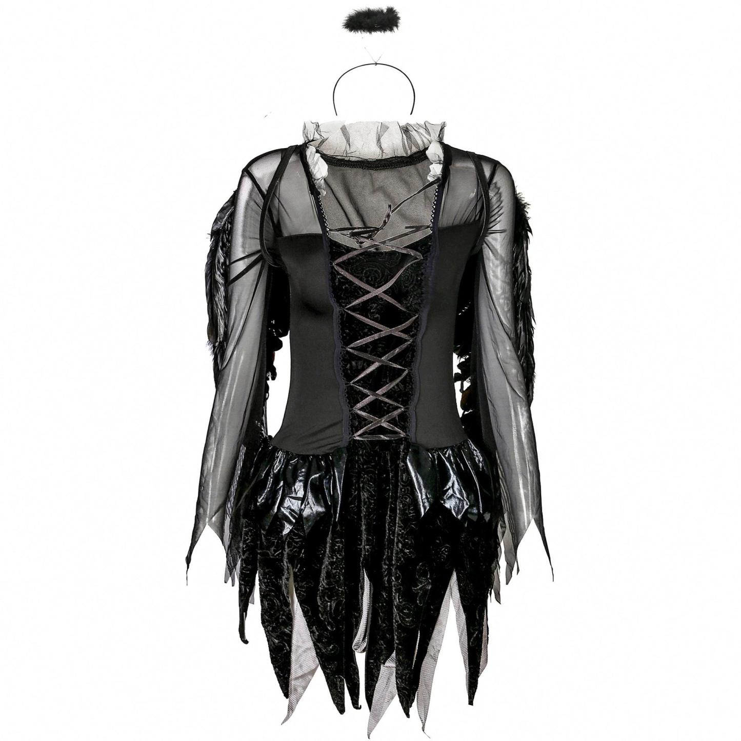 Zombie Dark Angel Women’s Costume | Gothic Evil Angel Cosplay | Halloween Ghost Bride Outfit-Astricos
