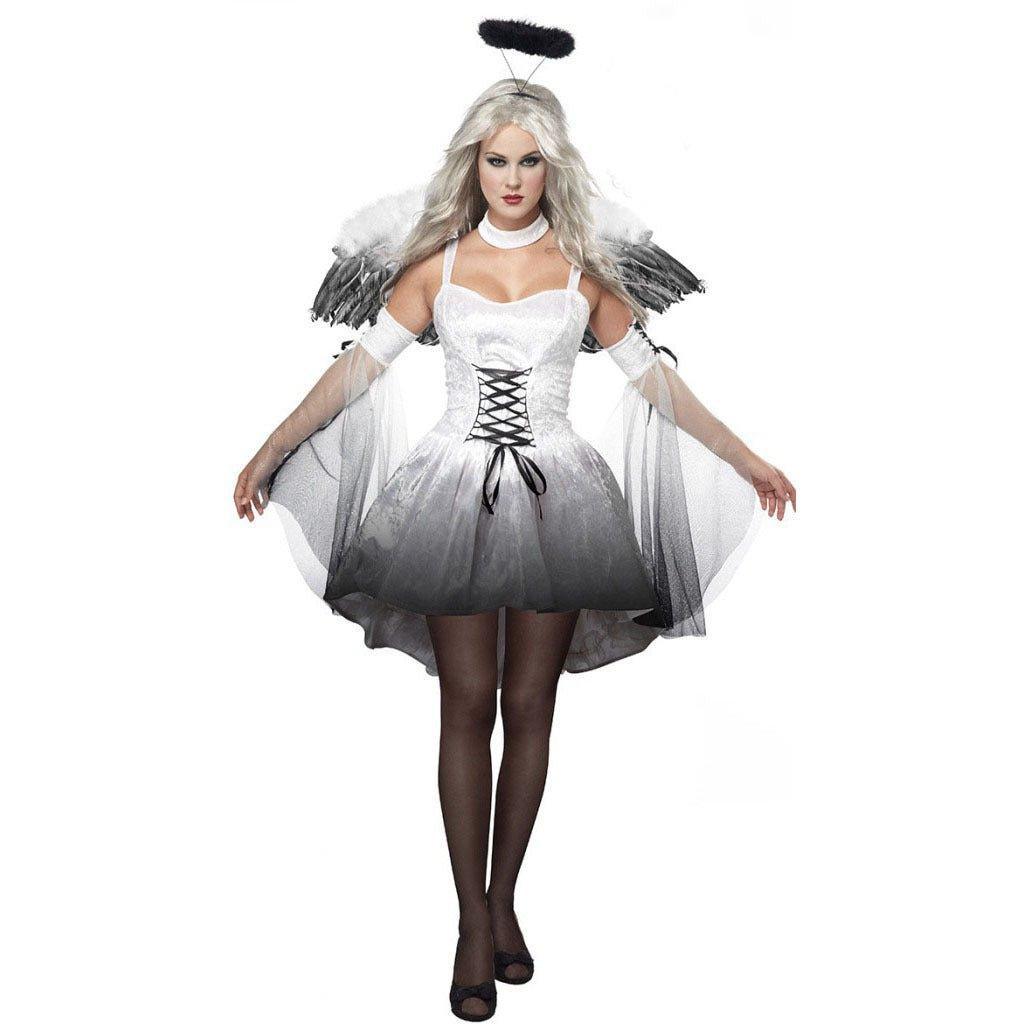 Zombie Dark Angel Women’s Costume | Gothic Evil Angel Cosplay | Halloween Ghost Bride Outfit-Astricos