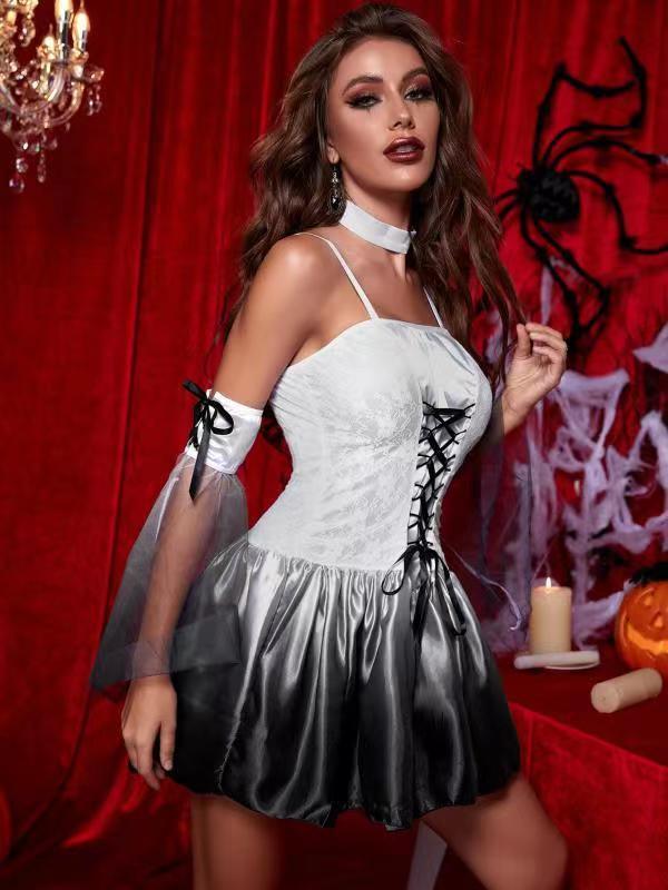 Zombie Dark Angel Women’s Costume | Gothic Evil Angel Cosplay | Halloween Ghost Bride Outfit-Astricos