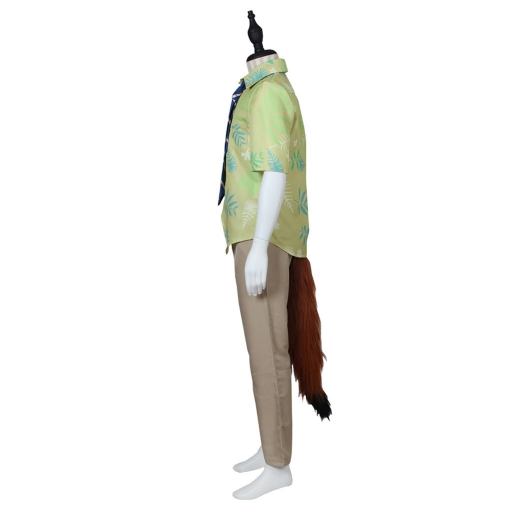 Zootopia Fox Nick Wilde Cosplay Costume Full Set with Ears & Tail for Halloween-Astricos