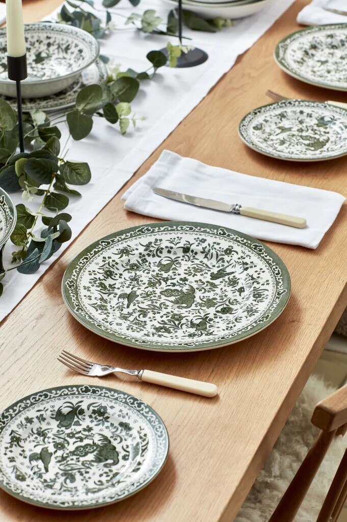 Green Regal Peacock Burleigh Pottery