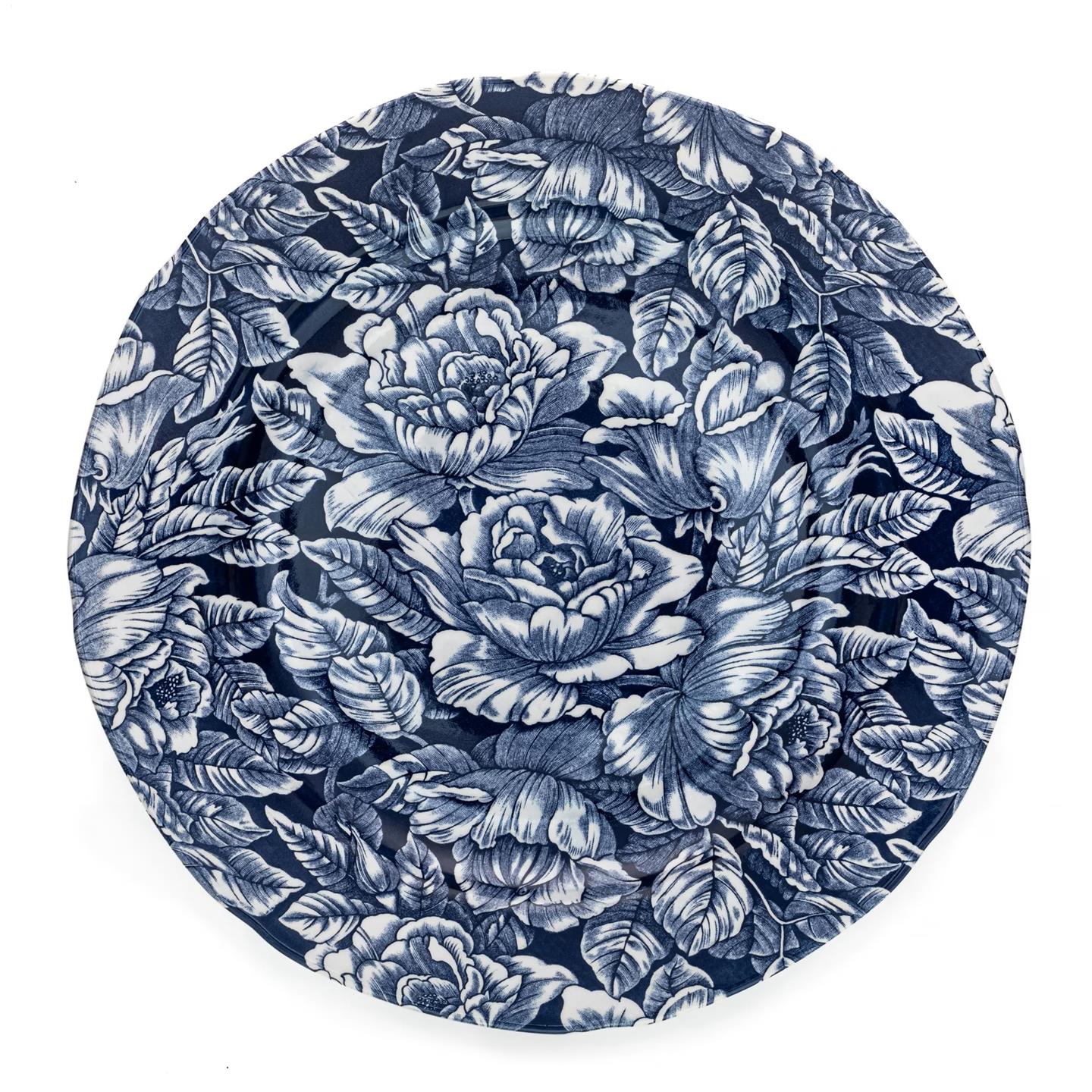 Ink Blue Hibiscus Dinner Plate