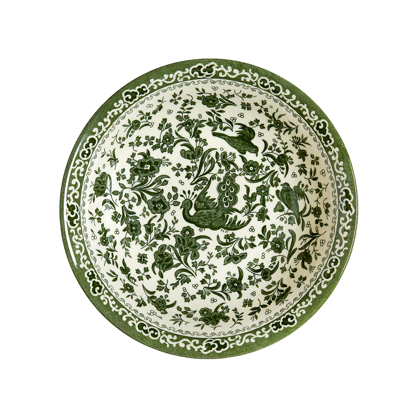 Green Regal Peacock Pudding/Soup Bowl – Burleigh Pottery