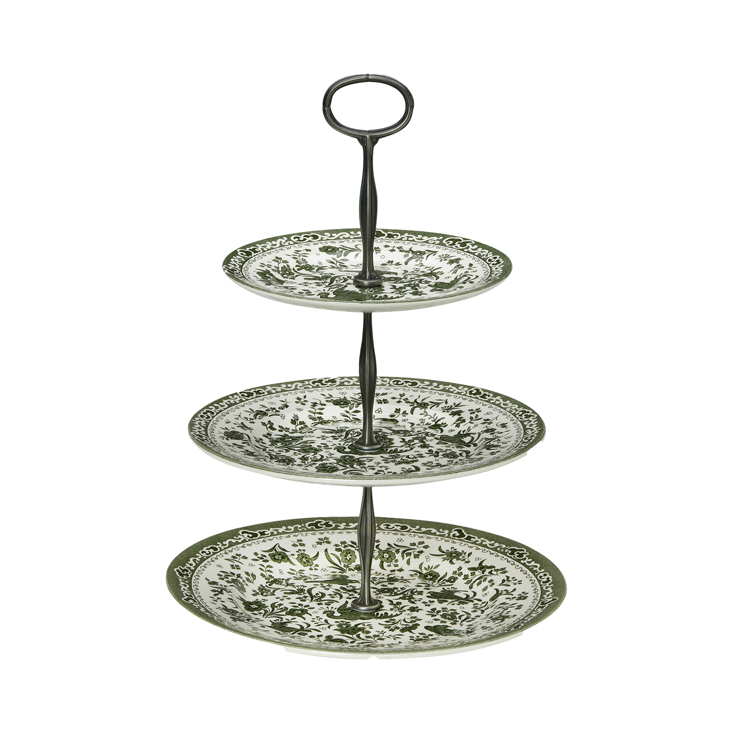 Green Regal Peacock 3 Tier Cake Stand Gift Set