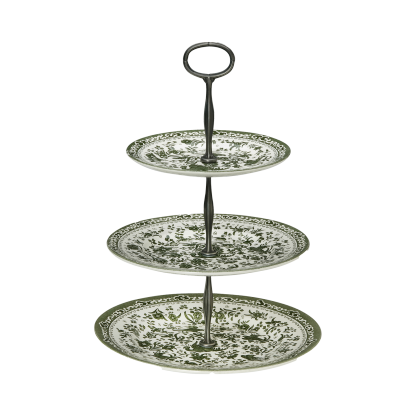 Green Regal Peacock 3 Tier Cake Stand Gift Set