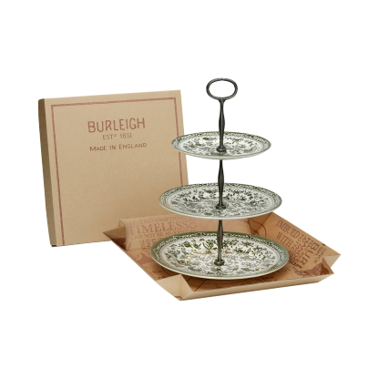 Green Regal Peacock 3 Tier Cake Stand Gift Set