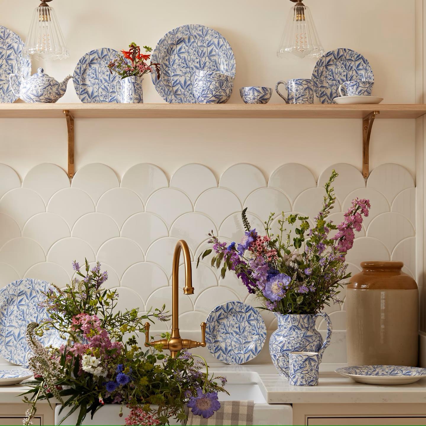 Blue Prunus Sugar Bowl