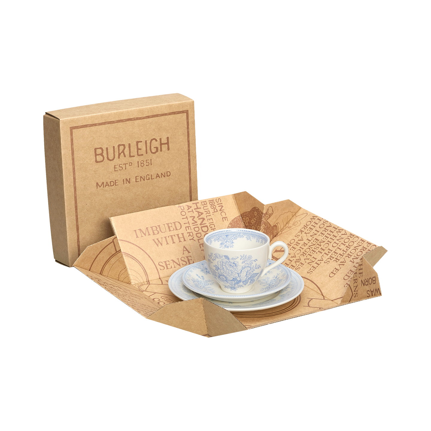 Blue Asiatic Pheasants Teacup 3 Piece Gift Set