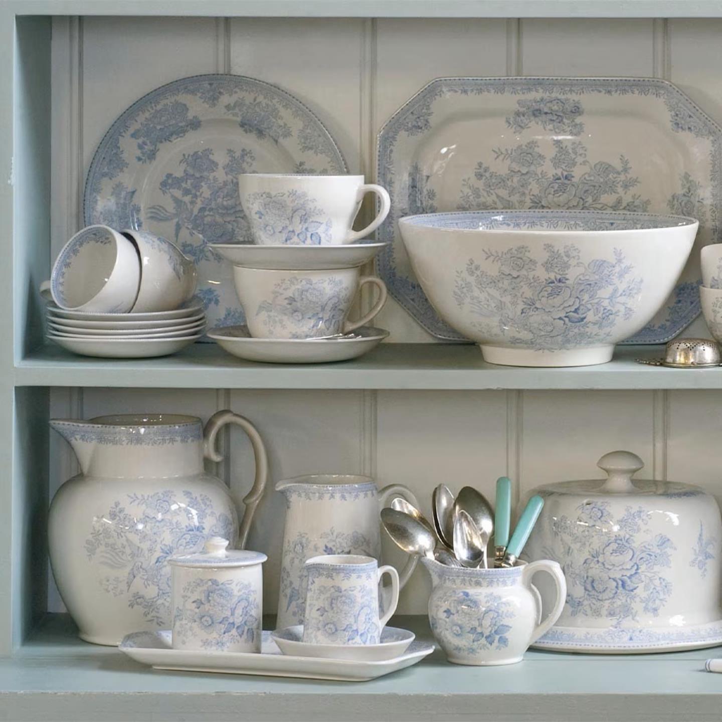 Blue Asiatic Pheasants Breakfast Cup 3 Piece Gift Set