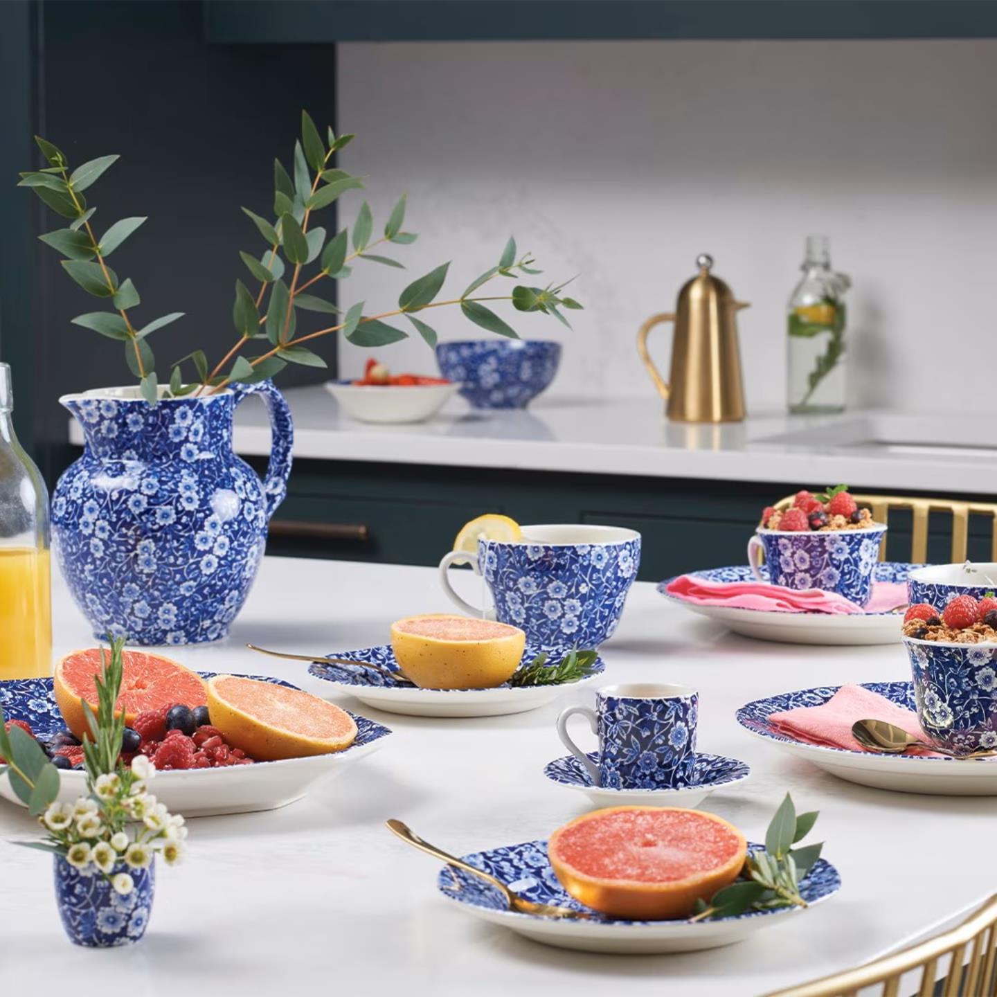 Blue Calico Etruscan Jug Large 2.2 Litre / 4pt