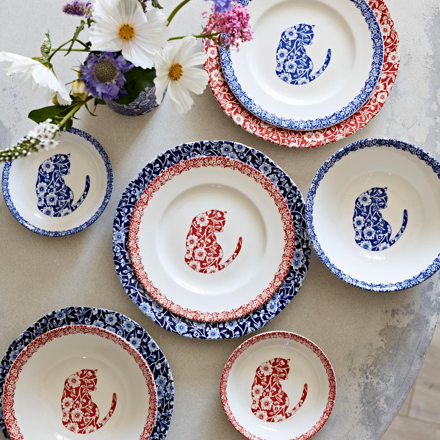 Red Calico Cat Butter Pat