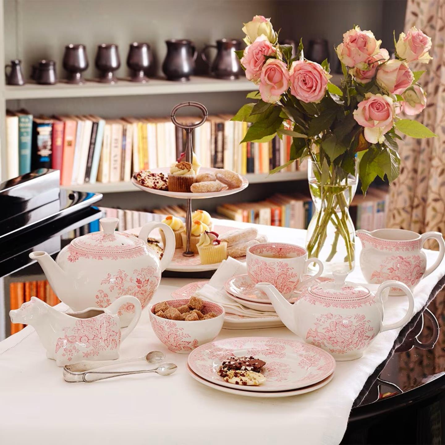 Pink Asiatic Pheasants Small Teapot Gift Set