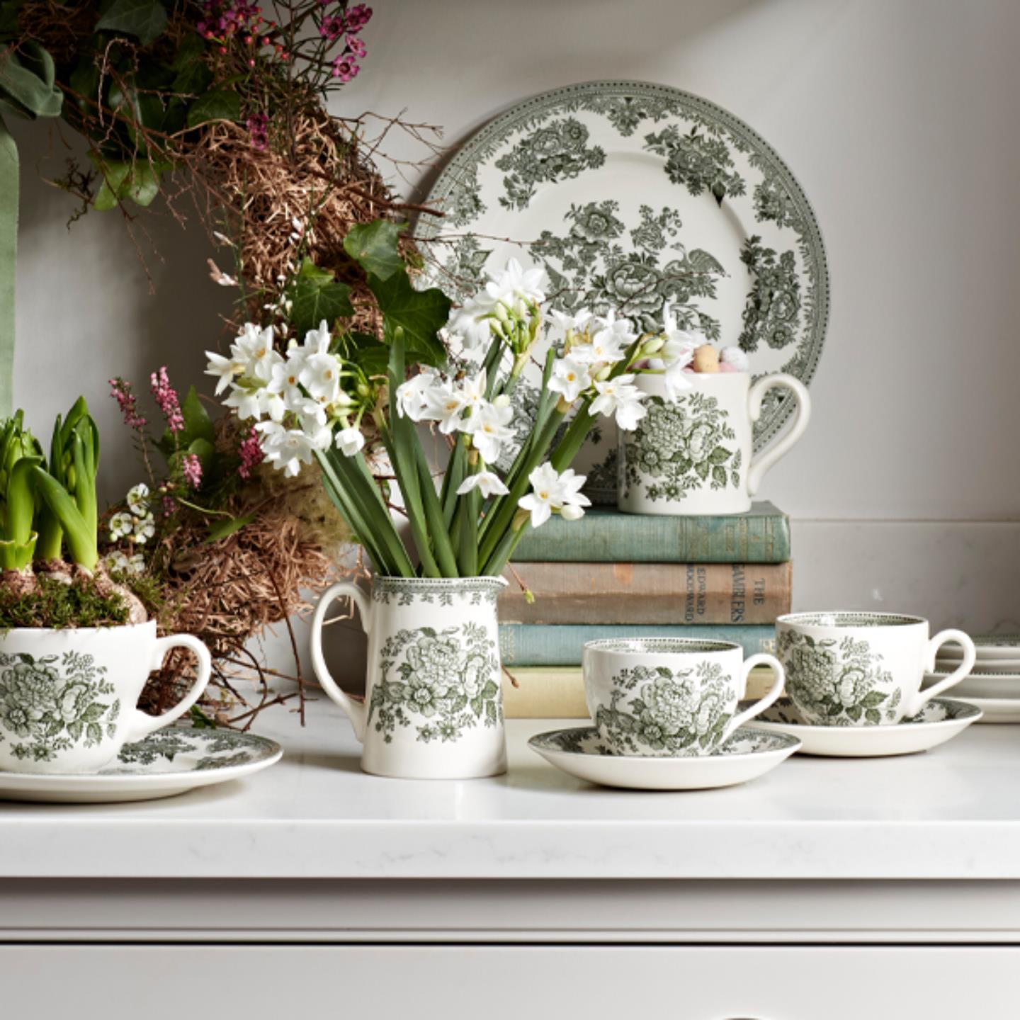 Dark Green Asiatic Pheasant Small Tankard Jug