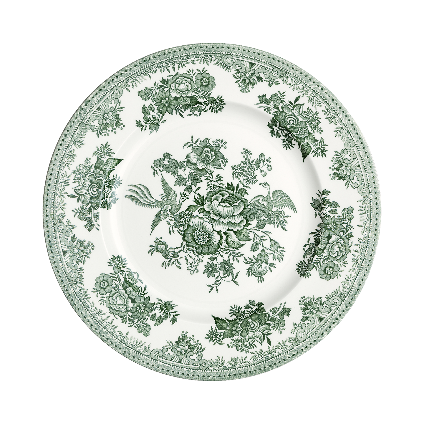Dark Green Asiatic Pheasants Dinner Plate