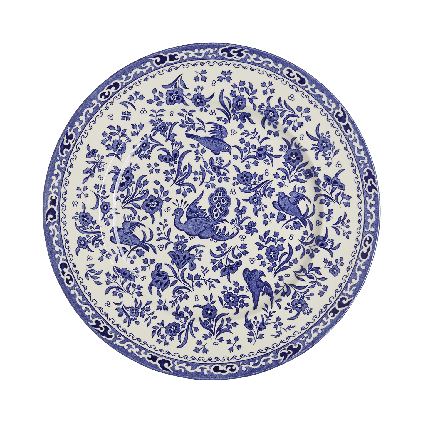 Blue Regal Peacock Dinner Plate