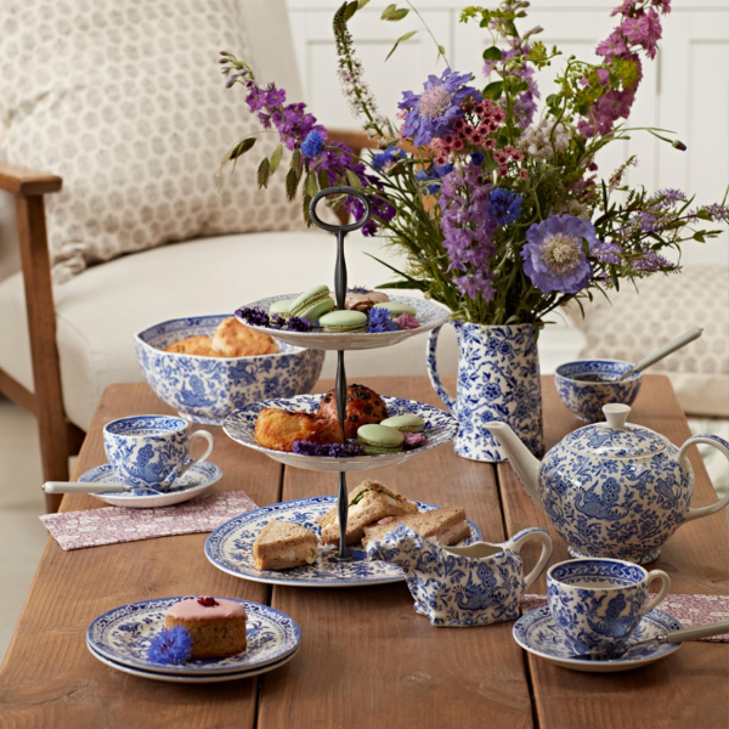 Blue Regal Peacock Large Windsor Teapot