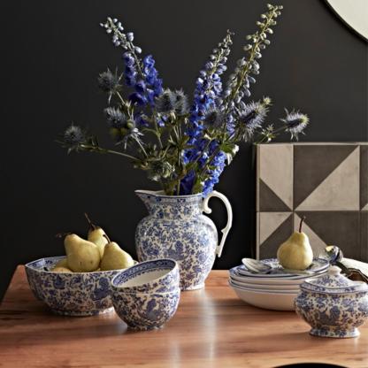 Blue Regal Peacock Large Etruscan Jug 4 Pt