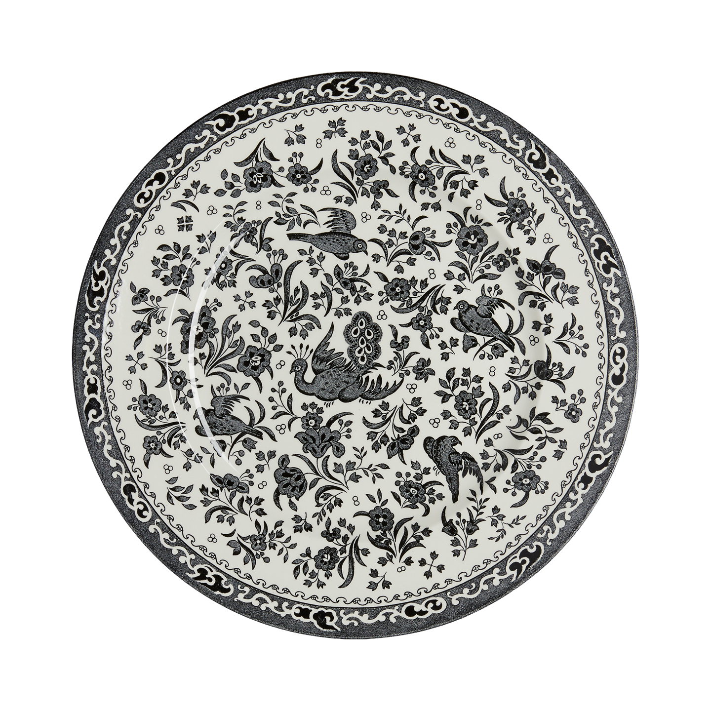 Black Regal Peacock Dinner Plate