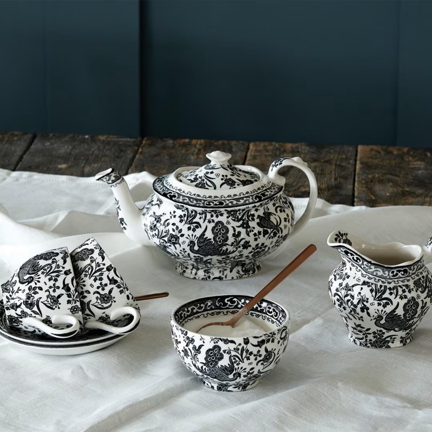 Black Regal Peacock Sugar Bowl