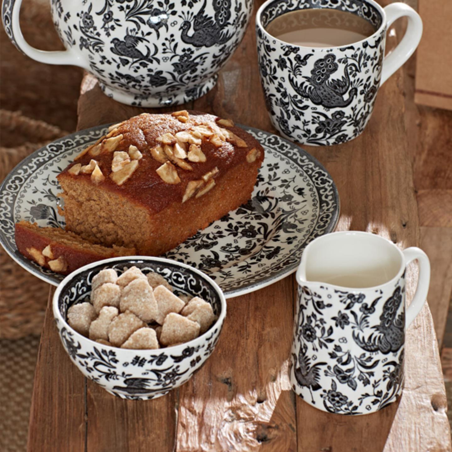 Black Regal Peacock Mini Tankard Jug – Burleigh Pottery
