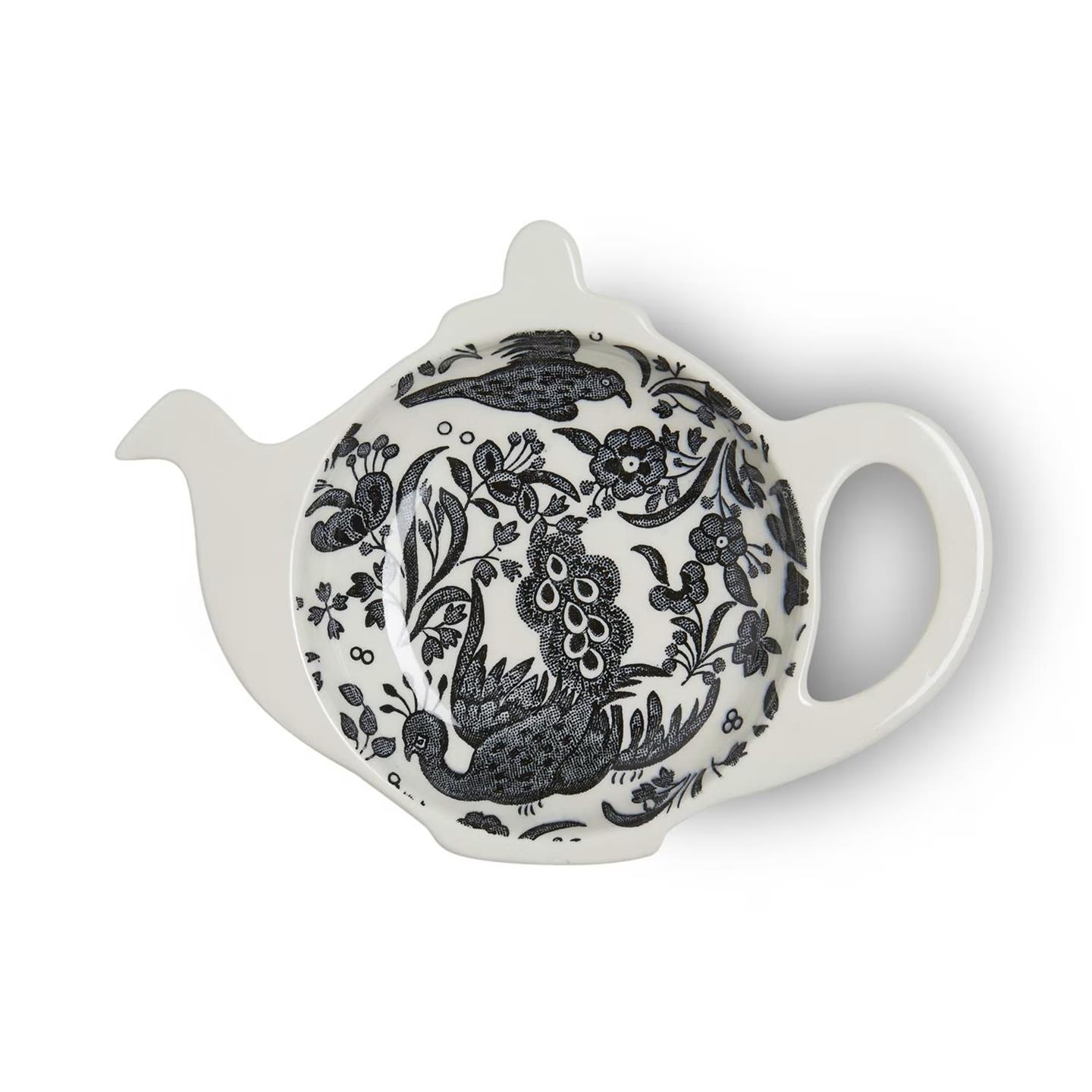 Black Regal Peacock Mini Teapot Tray – Burleigh Pottery