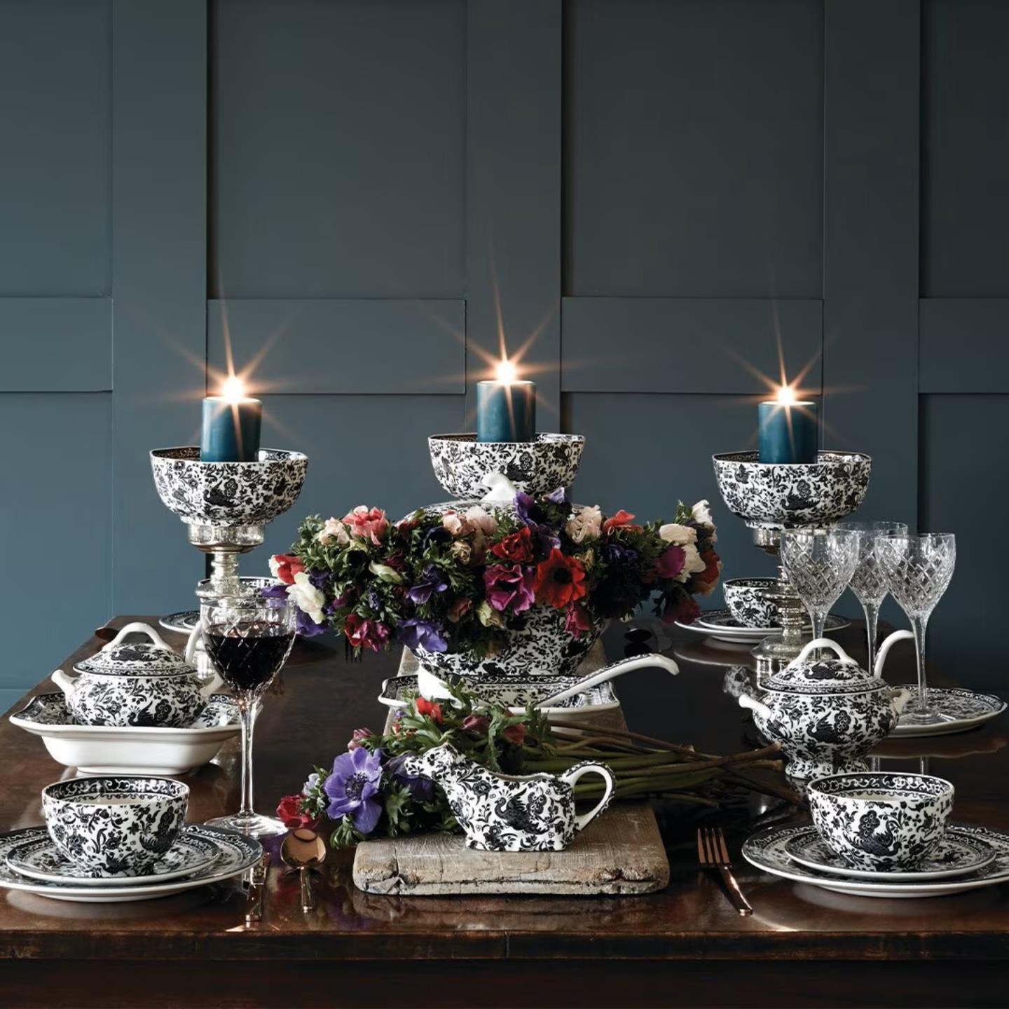 Black Regal Peacock Cow Creamer