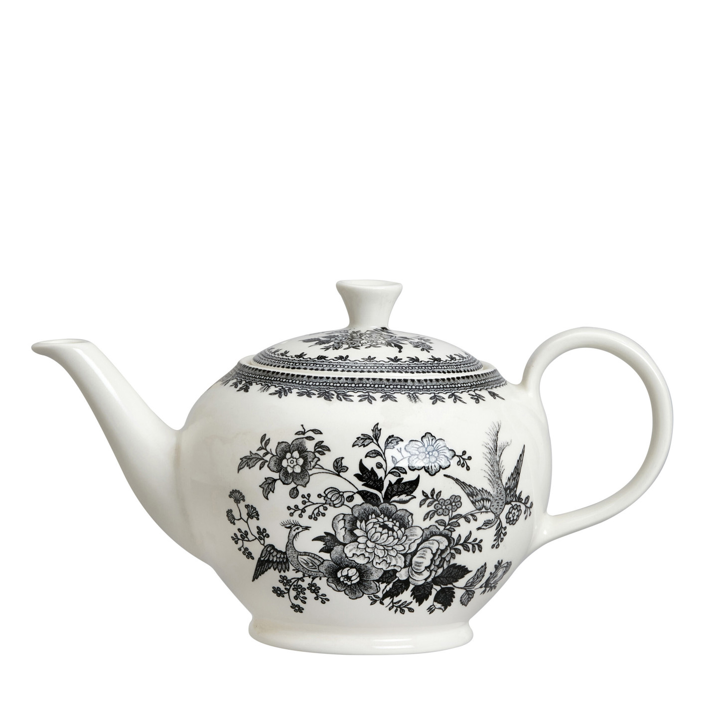 Black Asiatic Pheasants Teapot Large 7 Cups 800ml